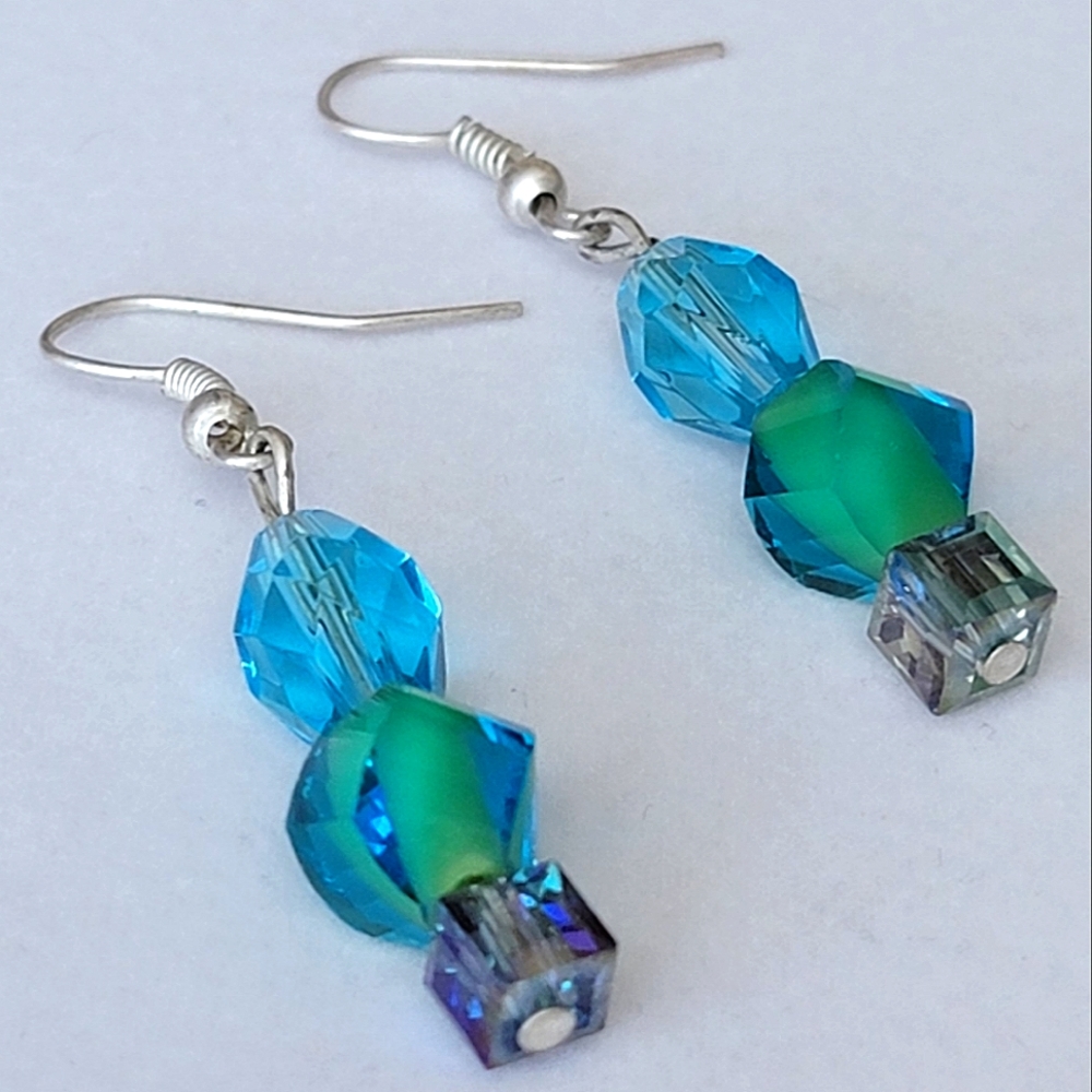 Bead Drop Earrings Faceted